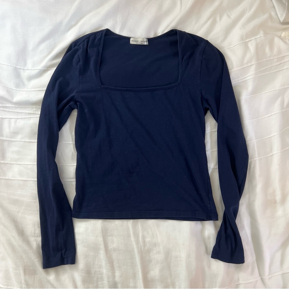 Women's Navy Long Sleeve Top